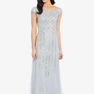 Adrianna Papell Long Beaded Dress NWT